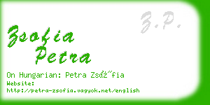 zsofia petra business card